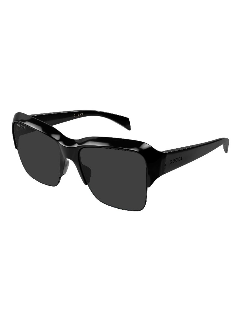 New Gucci Women's Sunglasses Black Grey Lens Injected Frame GG2024S 001 57